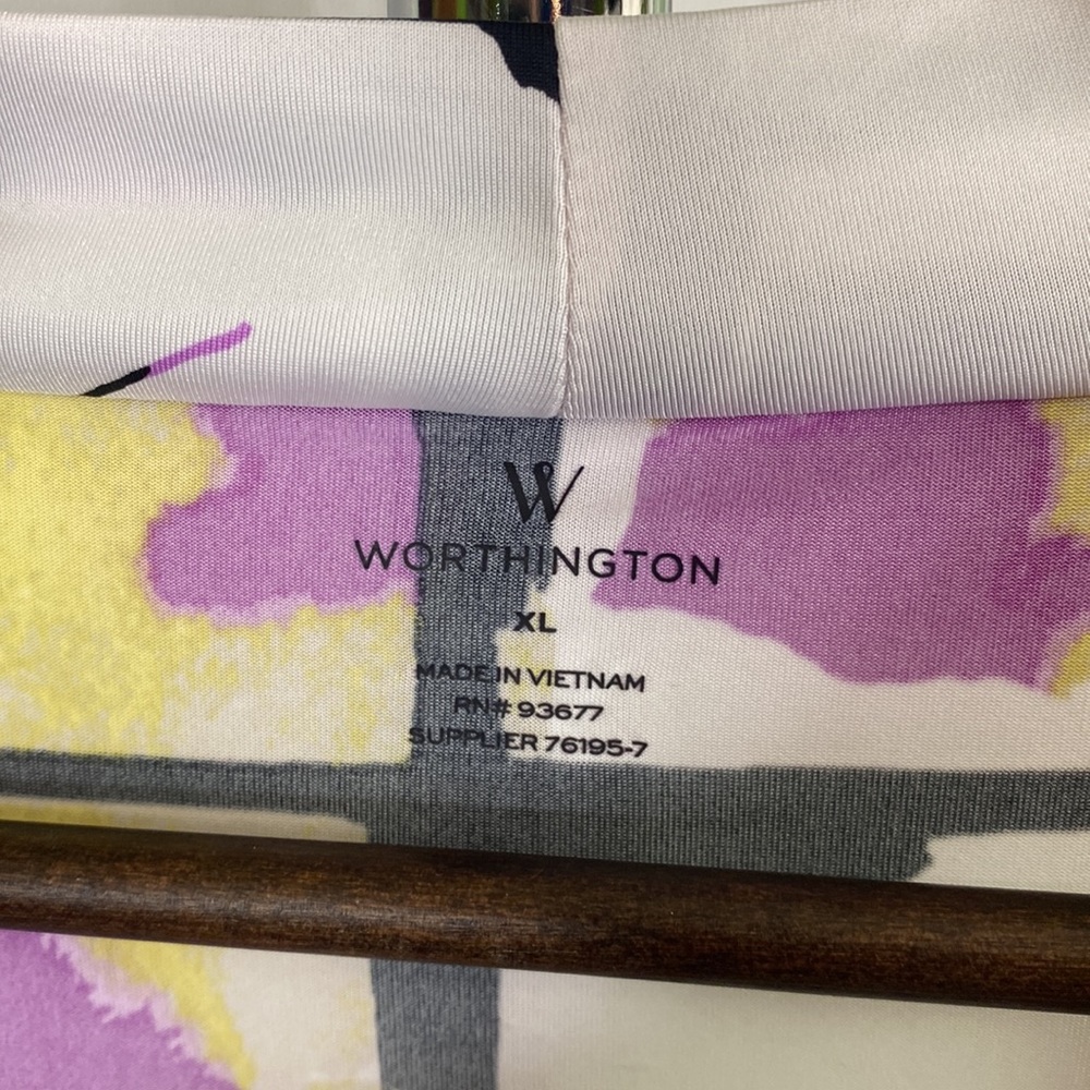 Worthington Draped Neckline Blouse Size XL - Picture 4 of 6